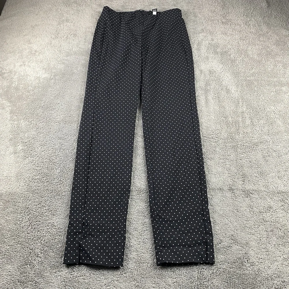 Who What Wear Trouser Womens 4 Black And White Polka Dot Mid‎ Rise